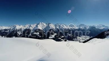 雪山雪山冬季景观鸟瞰